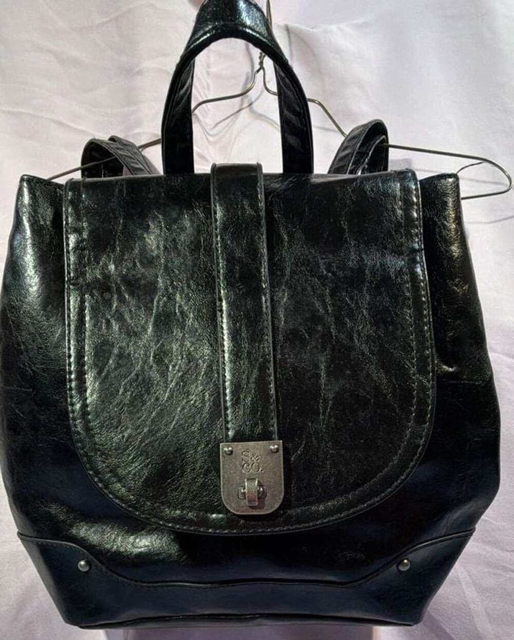 Style & Co Black Faux Leather Backpack